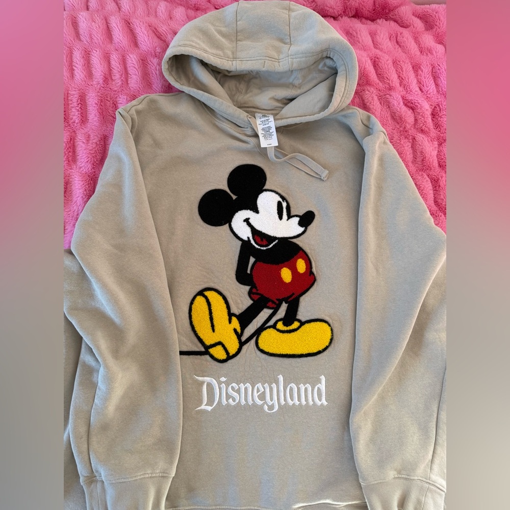 Disneyland Beige Hoodie with Mickey Mouse Design